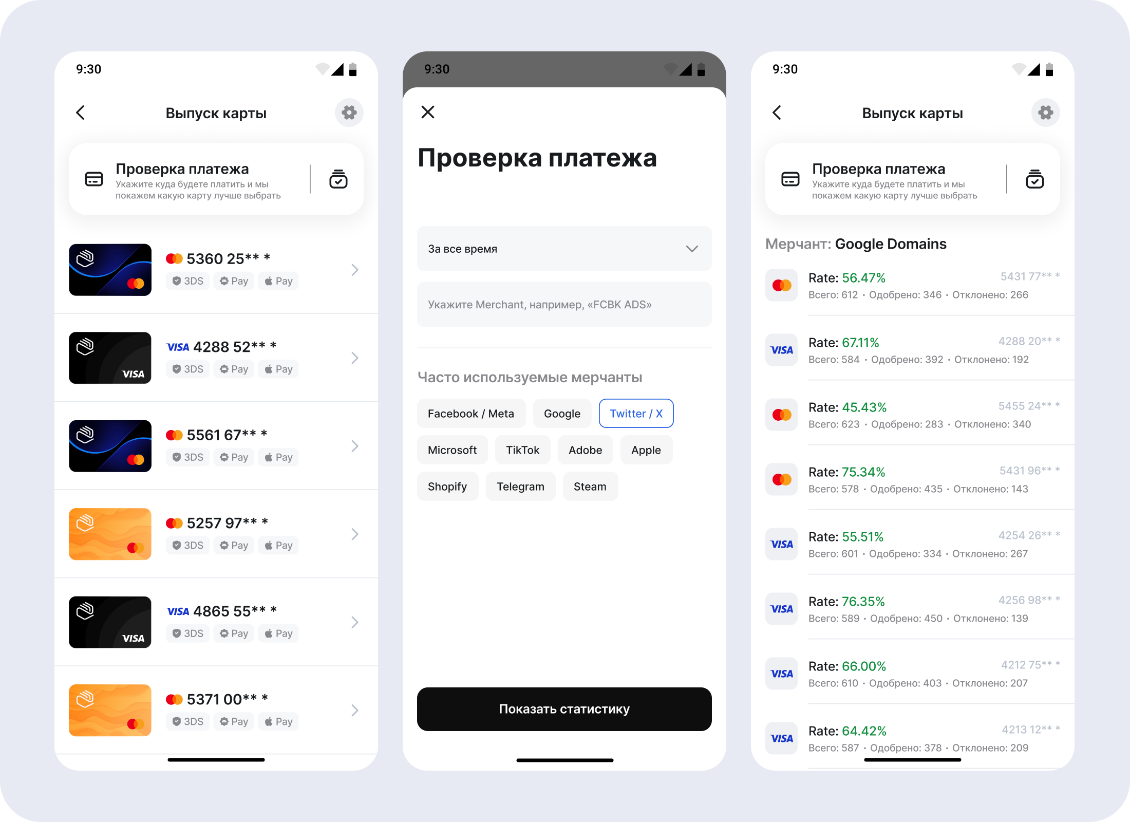 Сценарий 1. Выпуск карты