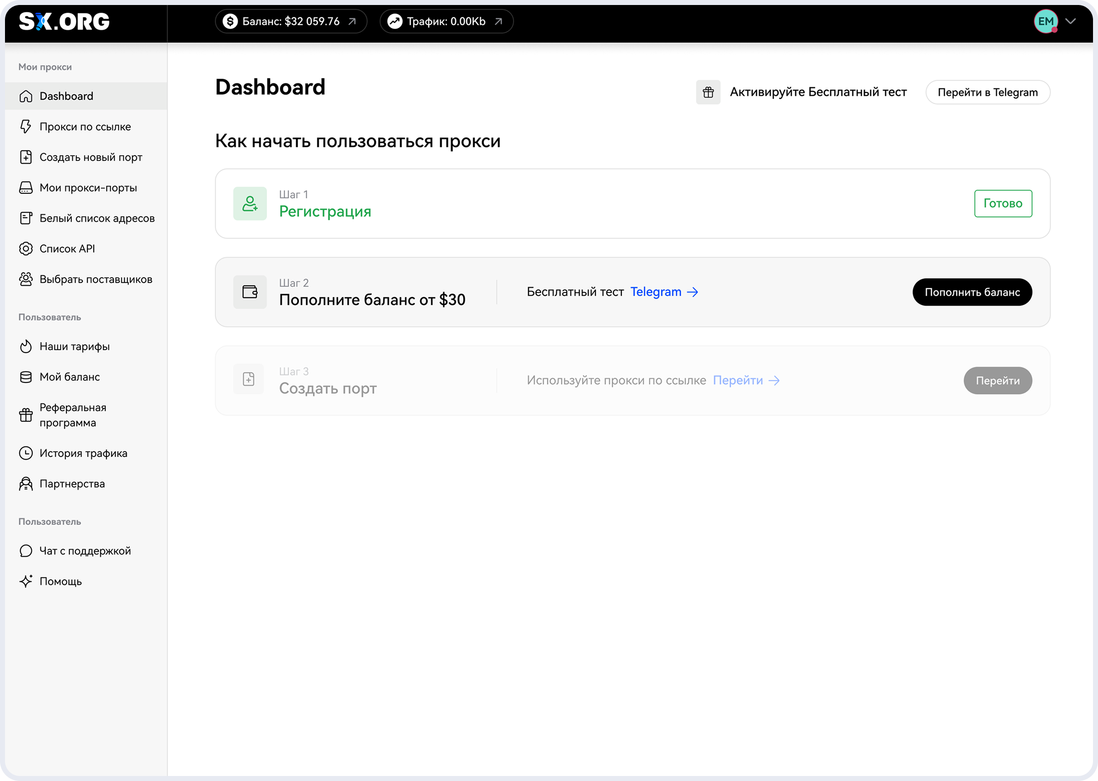 Сценарий 1. Dashboard — экран 1